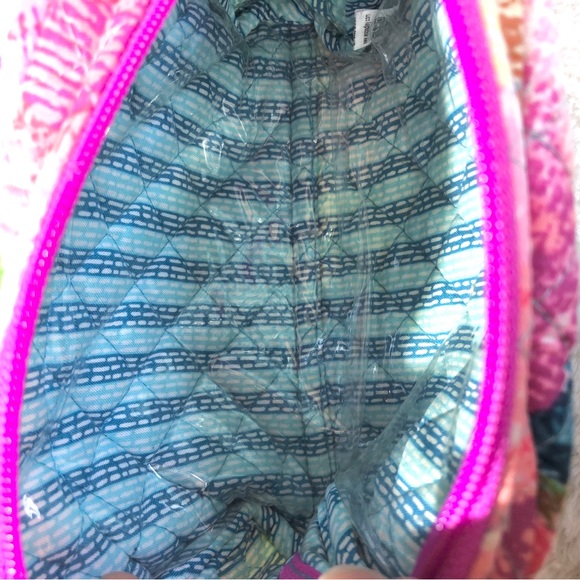 NWOT Vera Bradley Iconic Mini Cosmetic Bag in Superbloom Pink - Picture 7 of 9